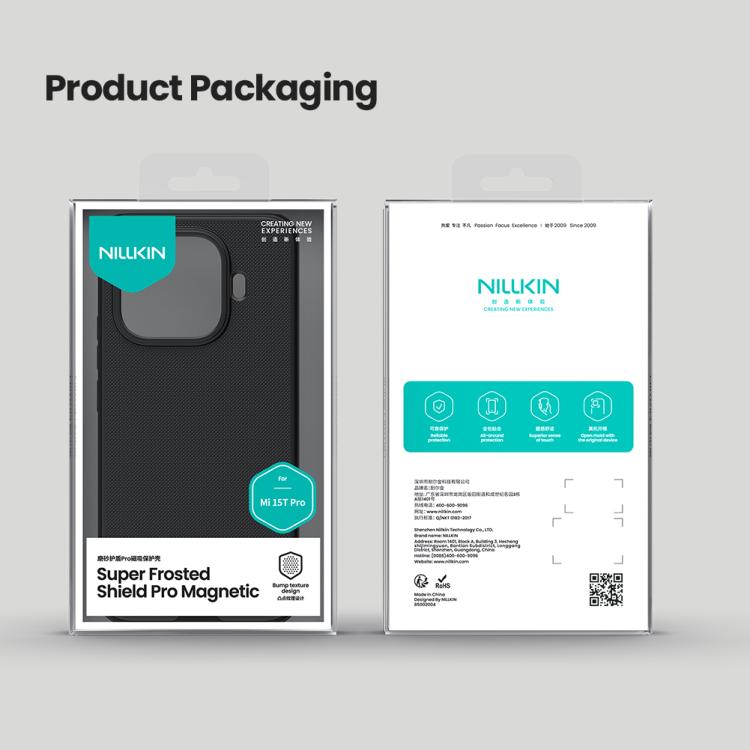 For Xiaomi 15T Pro 5G NILLKIN Frosted Shield Pro Magnetic Magsafe Phone Case - Black