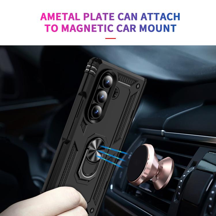 For Samsung Galaxy Z Fold7 5G Shockproof TPU + PC Phone Case with Holder