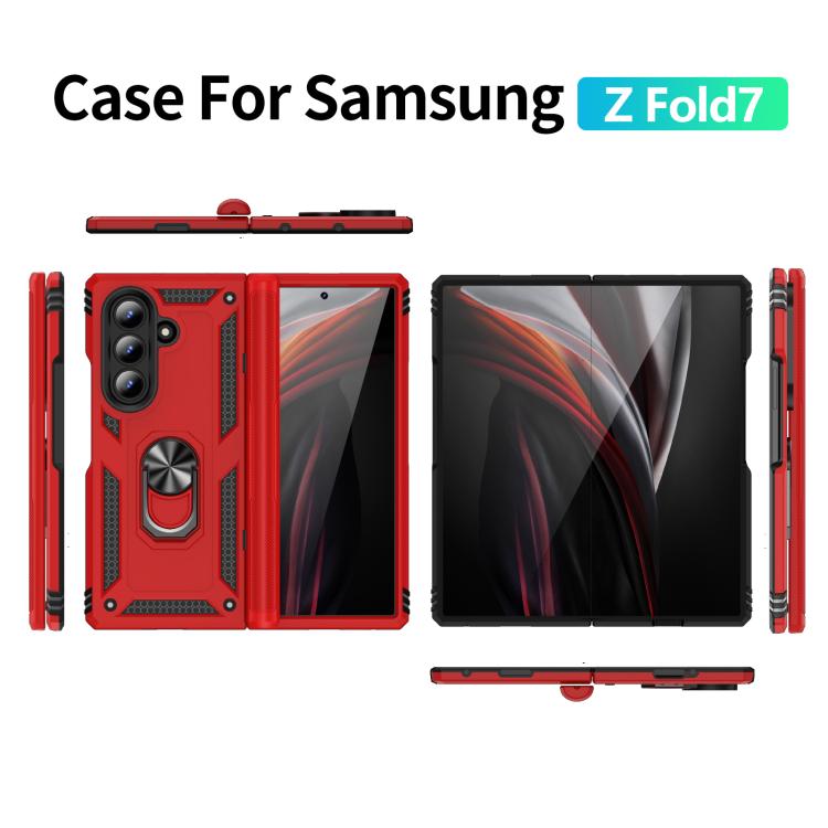 For Samsung Galaxy Z Fold7 5G Shockproof TPU + PC Phone Case with Holder