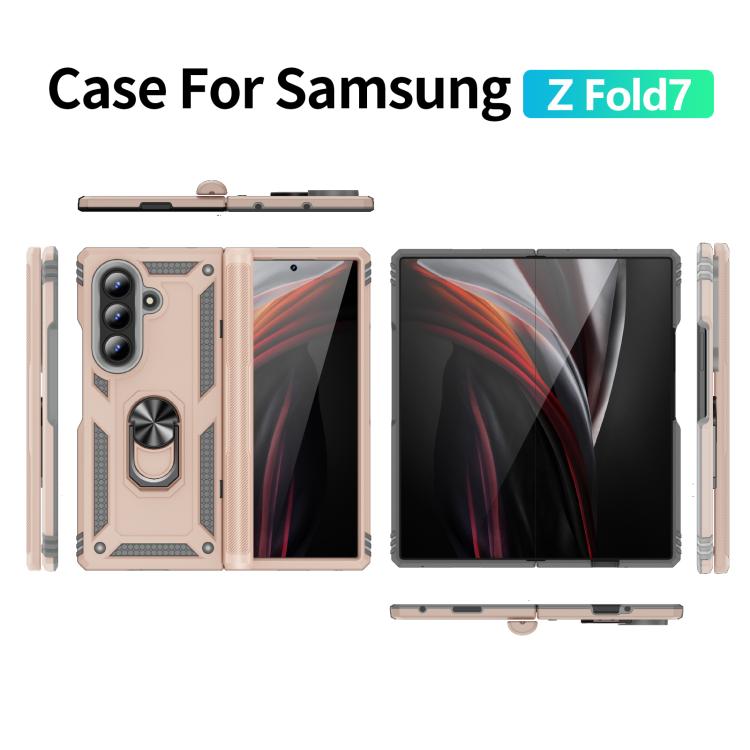 For Samsung Galaxy Z Fold7 5G Shockproof TPU + PC Phone Case with Holder