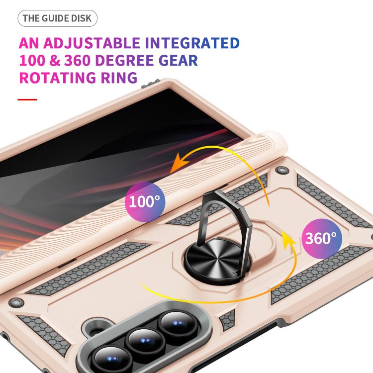 For Samsung Galaxy Z Fold7 5G Shockproof TPU + PC Phone Case with Holder