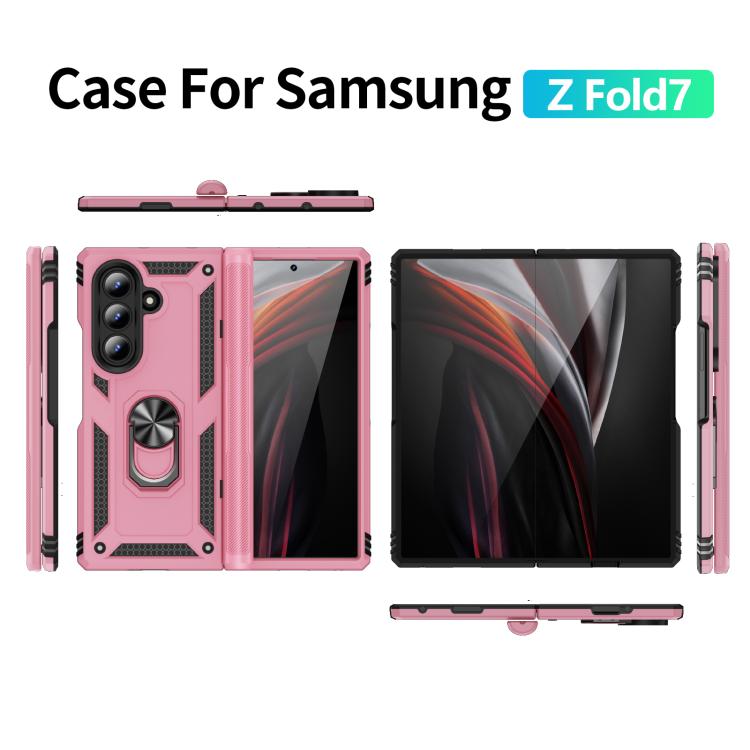 For Samsung Galaxy Z Fold7 5G Shockproof TPU + PC Phone Case with Holder