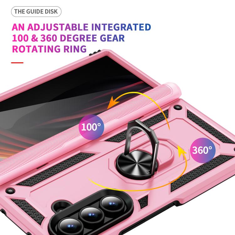 For Samsung Galaxy Z Fold7 5G Shockproof TPU + PC Phone Case with Holder