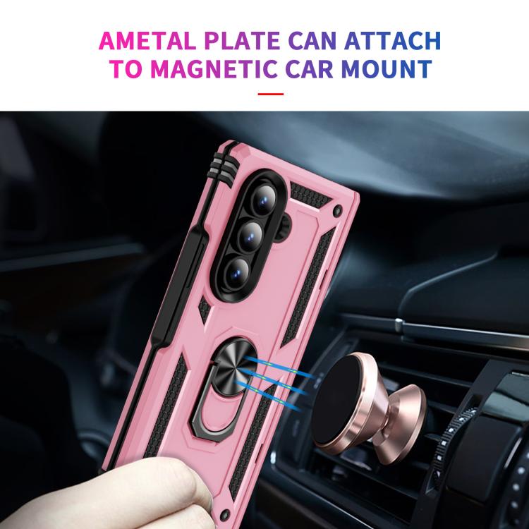 For Samsung Galaxy Z Fold7 5G Shockproof TPU + PC Phone Case with Holder