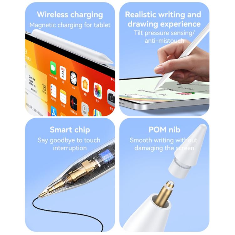 Yesido ST18 Magnetic Wireless Charging Stylus Pencil For iPad Series - White