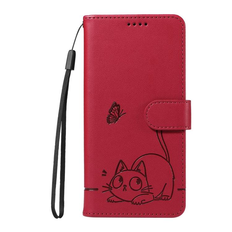 For Galaxy A27 5G Adorable Cat Embossed Pattern Flip Leather Phone Case