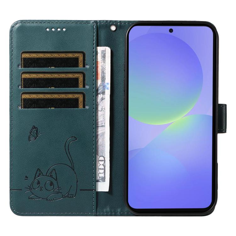 For Galaxy A27 5G Adorable Cat Embossed Pattern Flip Leather Phone Case
