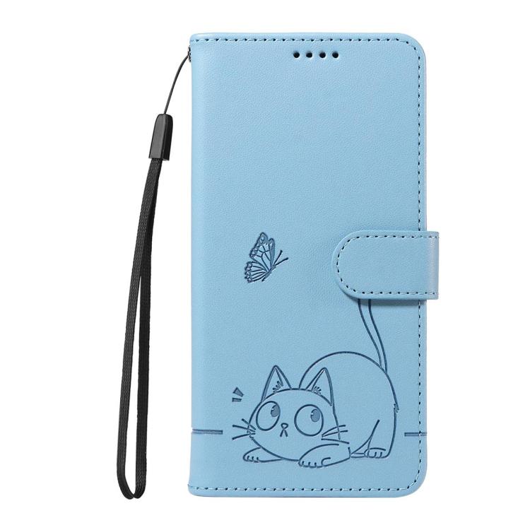 For Galaxy A27 5G Adorable Cat Embossed Pattern Flip Leather Phone Case