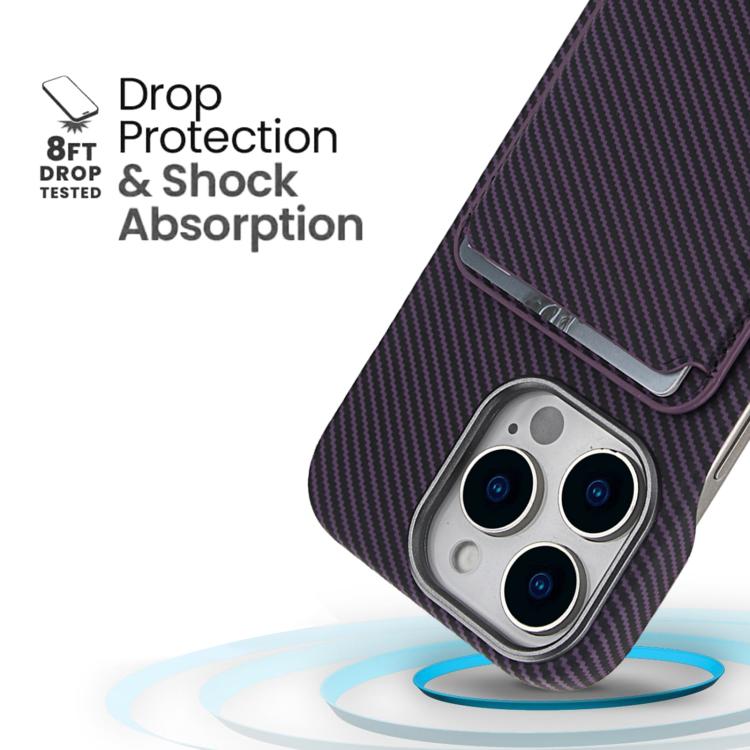 For iPhone 13 Carbon Fiber MagSafe Magnetic Card Holder Phone Case