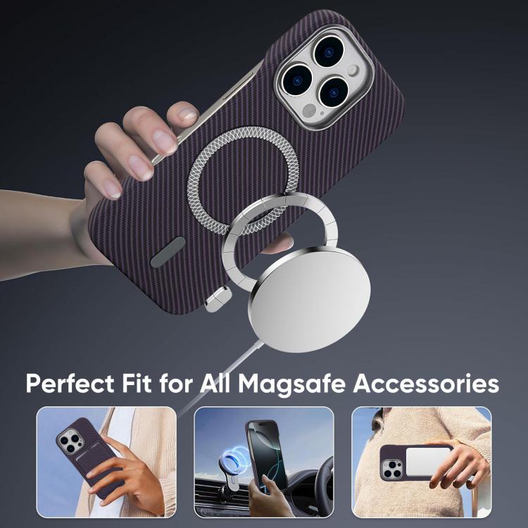 For iPhone 13 Carbon Fiber MagSafe Magnetic Card Holder Phone Case