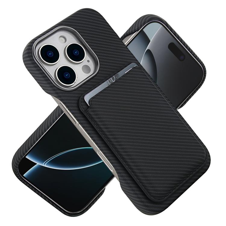 For iPhone 12 Pro Carbon Fiber MagSafe Magnetic Card Holder Phone Case
