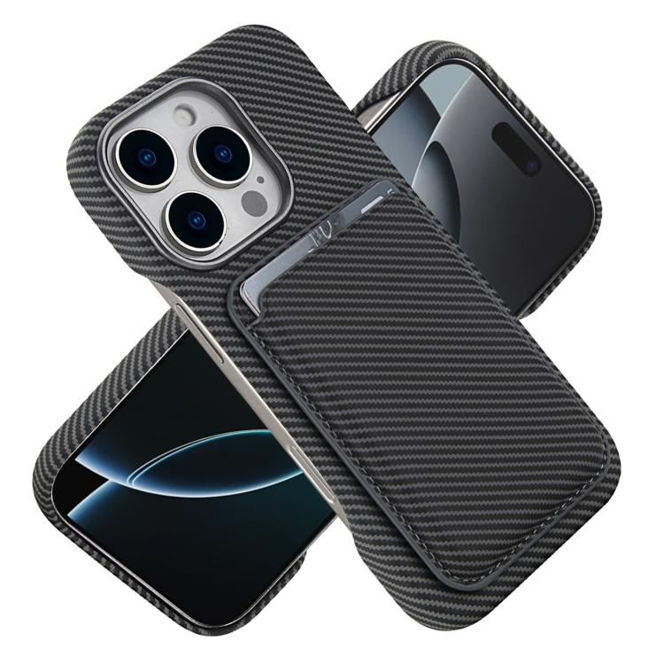 For iPhone 12 Pro Carbon Fiber MagSafe Magnetic Card Holder Phone Case