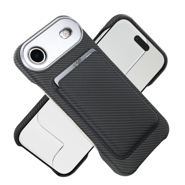 For iPhone Air Carbon Fiber MagSafe Magnetic Card Holder Phone Case