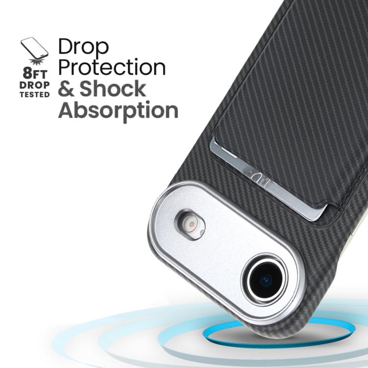 For iPhone Air Carbon Fiber MagSafe Magnetic Card Holder Phone Case