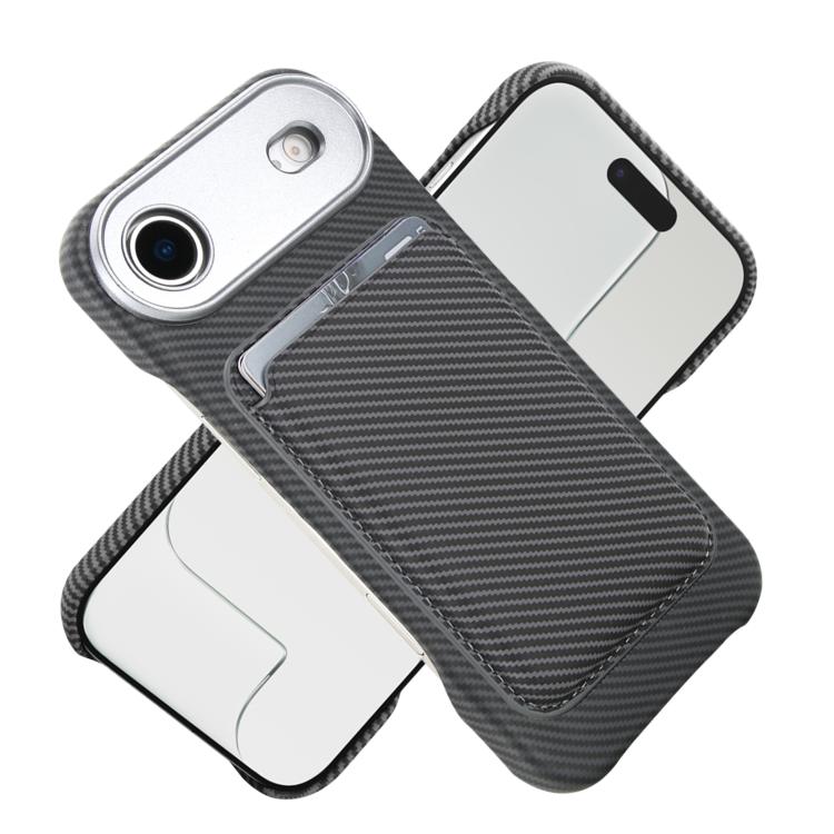 For iPhone Air Carbon Fiber MagSafe Magnetic Card Holder Phone Case