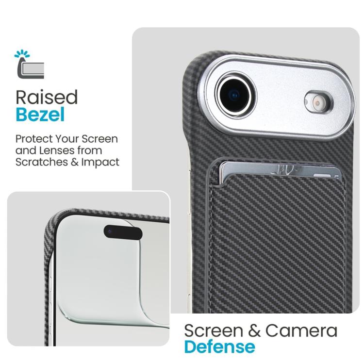 For iPhone Air Carbon Fiber MagSafe Magnetic Card Holder Phone Case