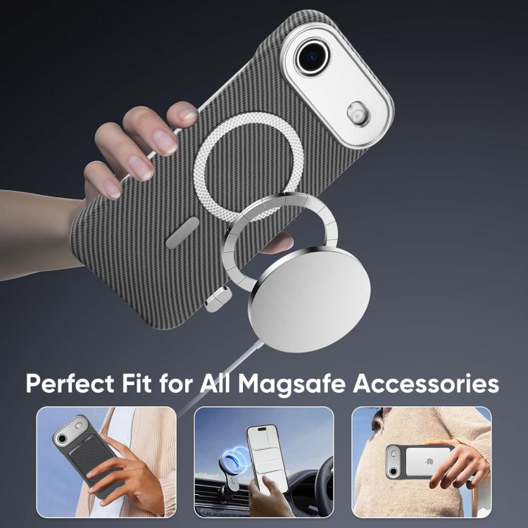 For iPhone Air Carbon Fiber MagSafe Magnetic Card Holder Phone Case