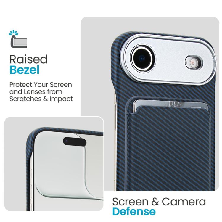 For iPhone Air Carbon Fiber MagSafe Magnetic Card Holder Phone Case