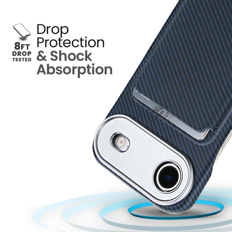 For iPhone Air Carbon Fiber MagSafe Magnetic Card Holder Phone Case
