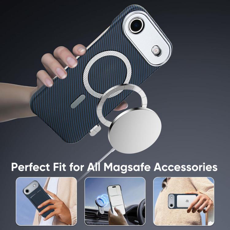 For iPhone Air Carbon Fiber MagSafe Magnetic Card Holder Phone Case