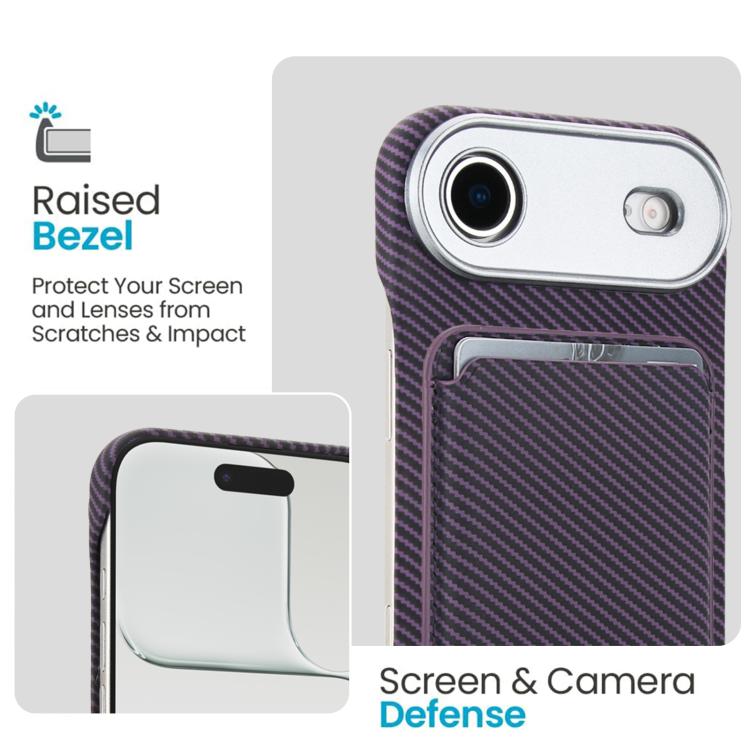 For iPhone Air Carbon Fiber MagSafe Magnetic Card Holder Phone Case