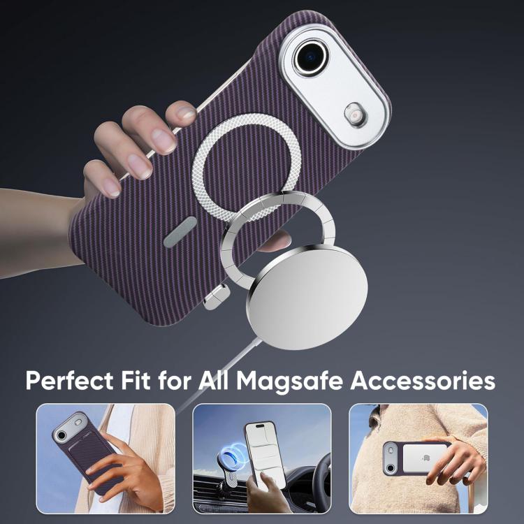 For iPhone Air Carbon Fiber MagSafe Magnetic Card Holder Phone Case