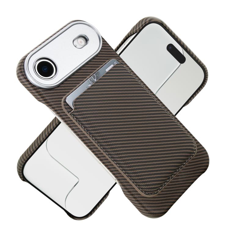 For iPhone Air Carbon Fiber MagSafe Magnetic Card Holder Phone Case