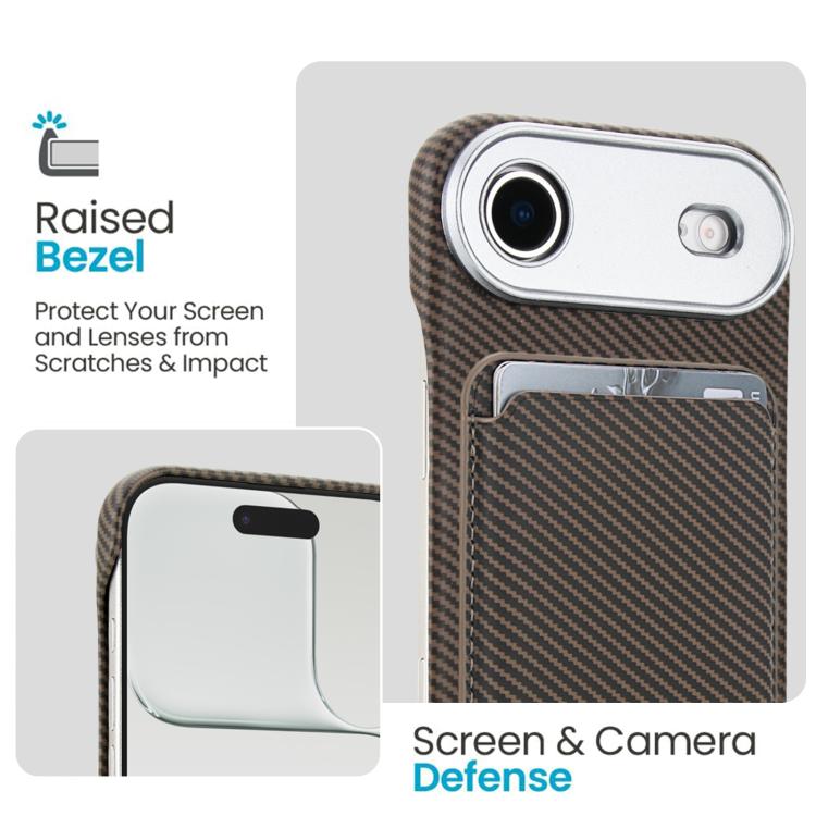 For iPhone Air Carbon Fiber MagSafe Magnetic Card Holder Phone Case