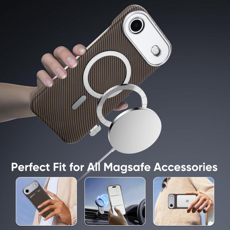 For iPhone Air Carbon Fiber MagSafe Magnetic Card Holder Phone Case