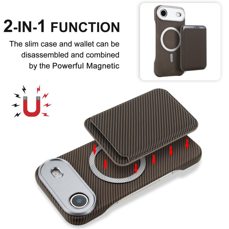 For iPhone Air Carbon Fiber MagSafe Magnetic Card Holder Phone Case