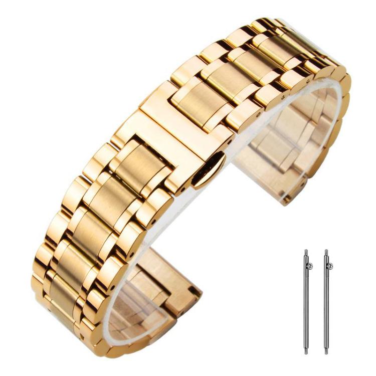 14mm xDfind Five-bead Solid Stainless Steel Butterfly Buckle Watch Band