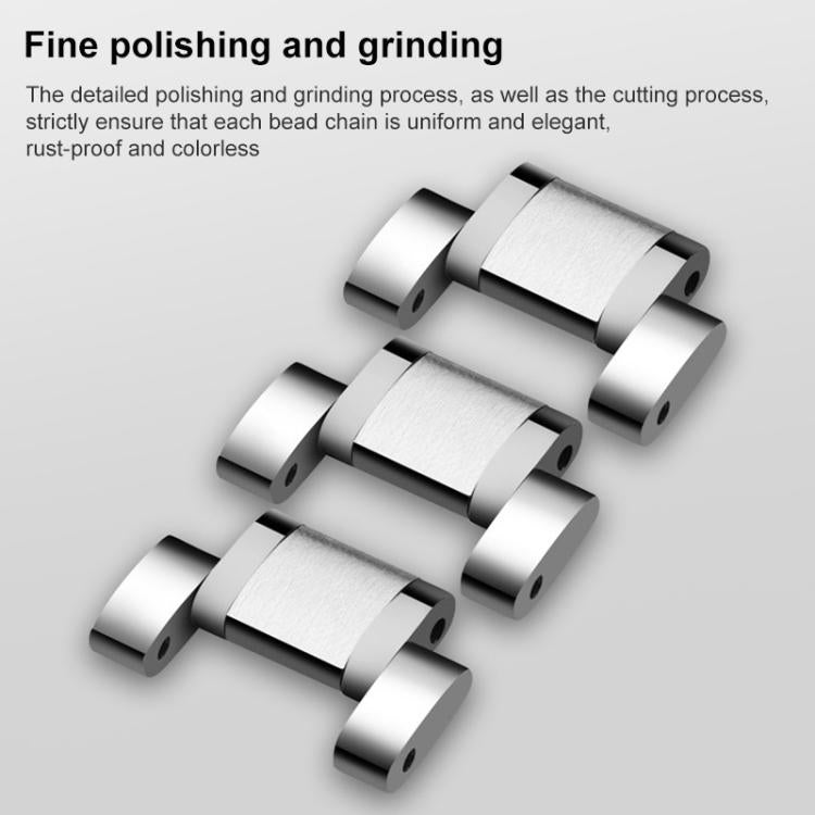 14mm xDfind Five-bead Solid Stainless Steel Butterfly Buckle Watch Band