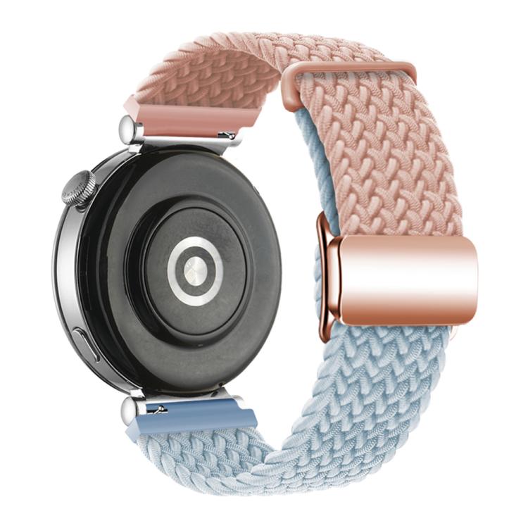 18mm Woven Splicing Color Magnetic Rose Gold Buckle Watch Band