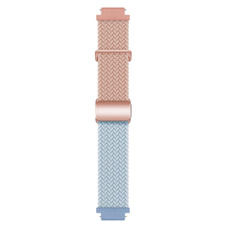 18mm Woven Splicing Color Magnetic Rose Gold Buckle Watch Band