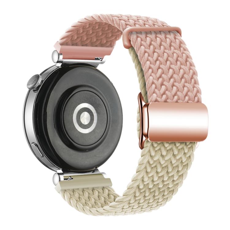18mm Woven Splicing Color Magnetic Rose Gold Buckle Watch Band