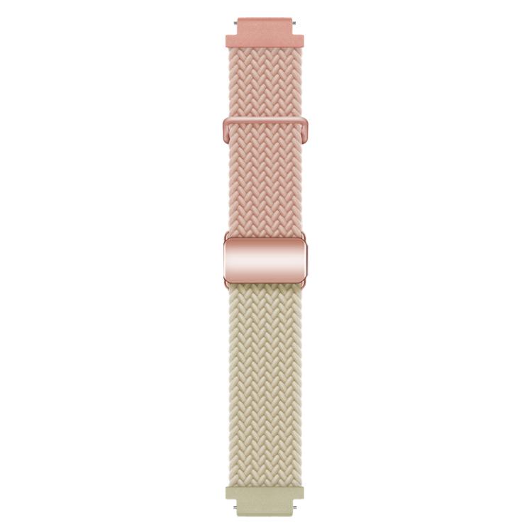 18mm Woven Splicing Color Magnetic Rose Gold Buckle Watch Band