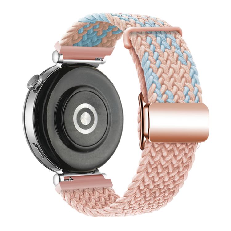 18mm Woven Splicing Color Magnetic Rose Gold Buckle Watch Band