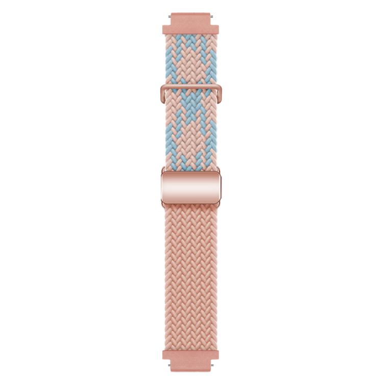 18mm Woven Splicing Color Magnetic Rose Gold Buckle Watch Band