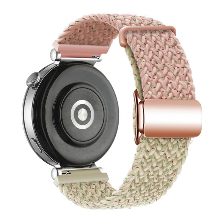 18mm Woven Splicing Color Magnetic Rose Gold Buckle Watch Band