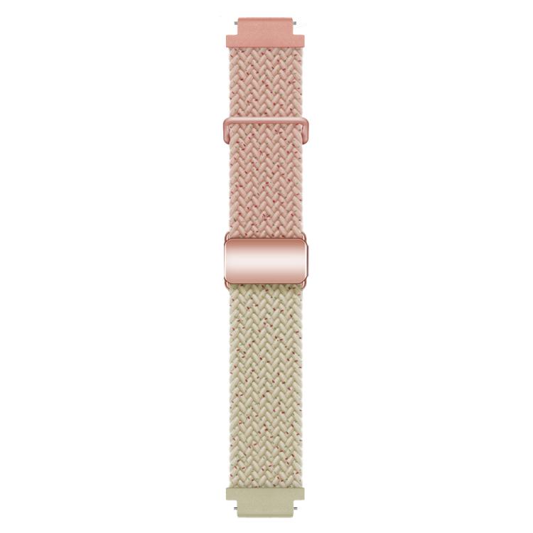 18mm Woven Splicing Color Magnetic Rose Gold Buckle Watch Band