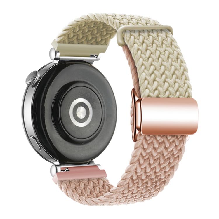 18mm Woven Splicing Color Magnetic Rose Gold Buckle Watch Band