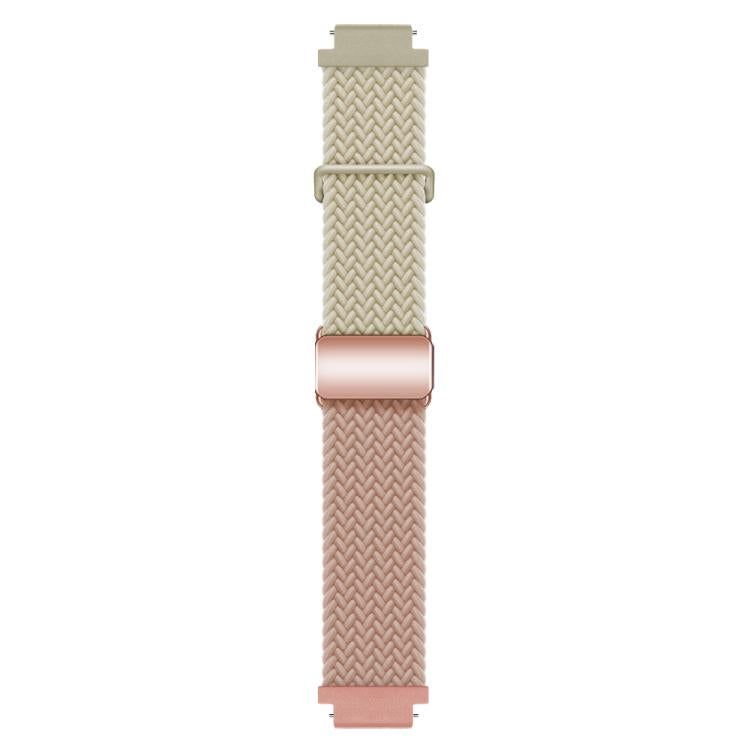 18mm Woven Splicing Color Magnetic Rose Gold Buckle Watch Band