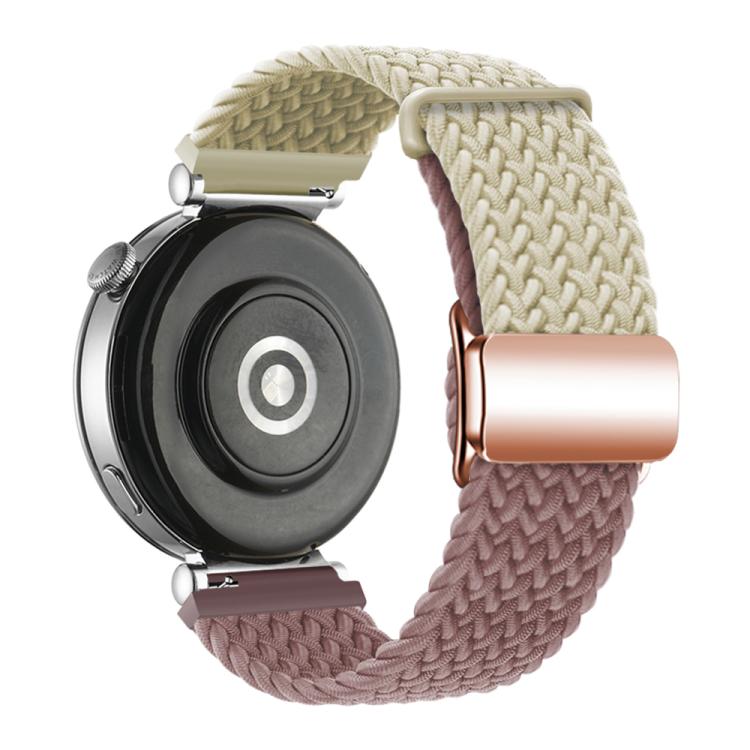 18mm Woven Splicing Color Magnetic Rose Gold Buckle Watch Band