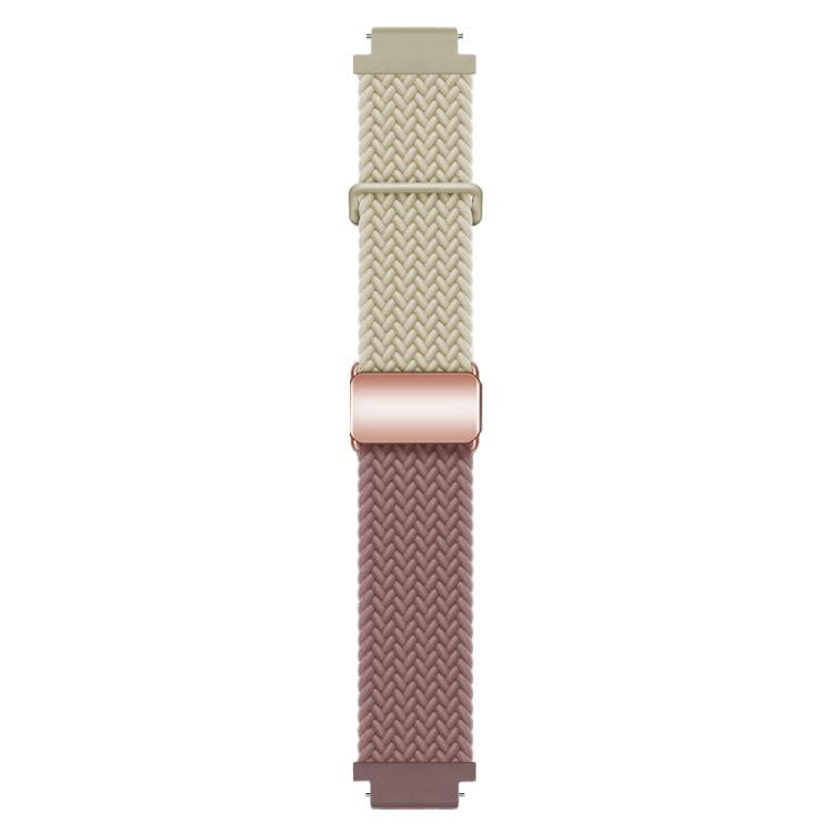 18mm Woven Splicing Color Magnetic Rose Gold Buckle Watch Band