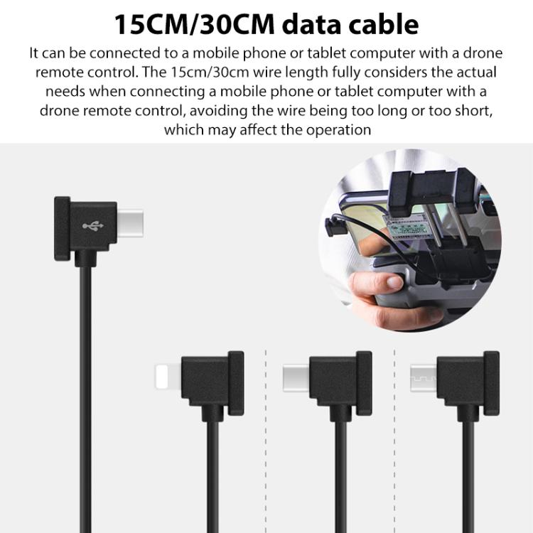 BRDRC Converting Data Cable for DJI Mini 4 Pro / Mavic 3 / Air 2 / Air 2S, Type:30cm Type-C to Android + Holder