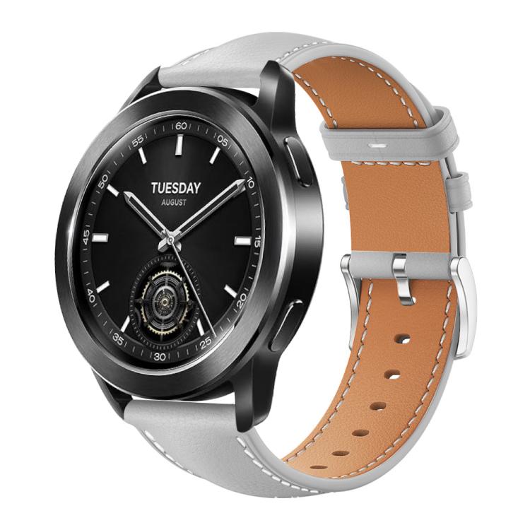 22mm For Xiaomi Watch S3/2 Pro/S2/S1 xDfind Flat Head Black Shark Fine Grain Leather Watch Band