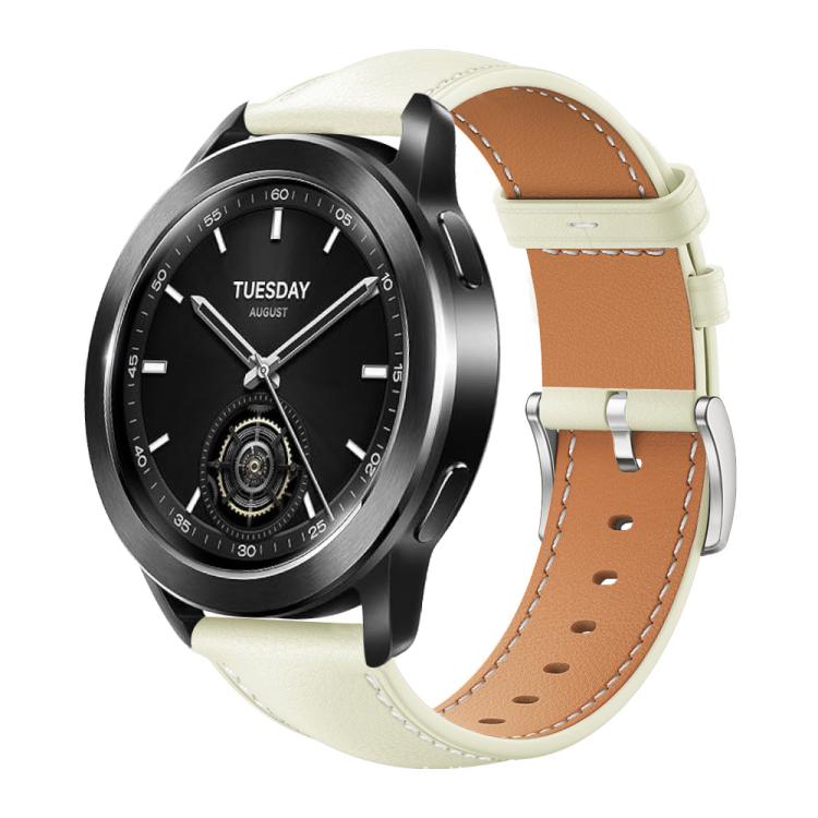 22mm For Xiaomi Watch S3/2 Pro/S2/S1 xDfind Flat Head Black Shark Fine Grain Leather Watch Band