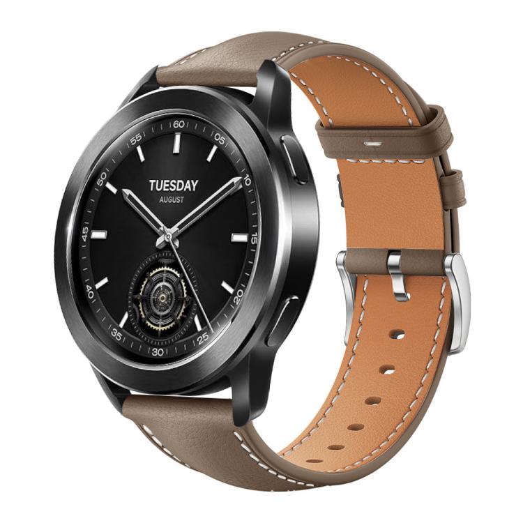 22mm For Xiaomi Watch S3/2 Pro/S2/S1 xDfind Flat Head Black Shark Fine Grain Leather Watch Band
