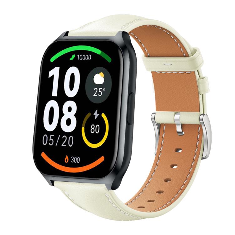 22mm For Xiaomi Haylou Watch LS09B / LS05S / LS10 xDfind Flat Head Black Shark Fine Grain Leather Watch Band