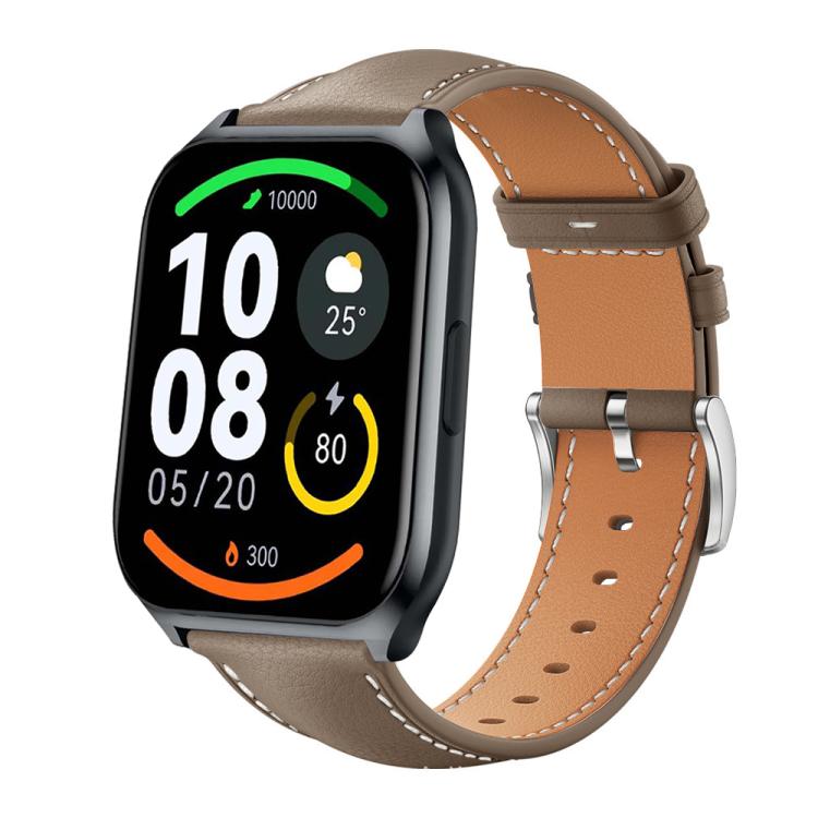 22mm For Xiaomi Haylou Watch LS09B / LS05S / LS10 xDfind Flat Head Black Shark Fine Grain Leather Watch Band